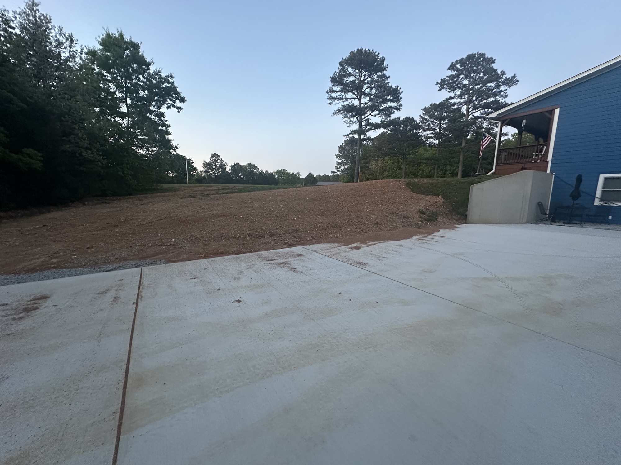 Basement walkout before — runoff erosion and washout risk