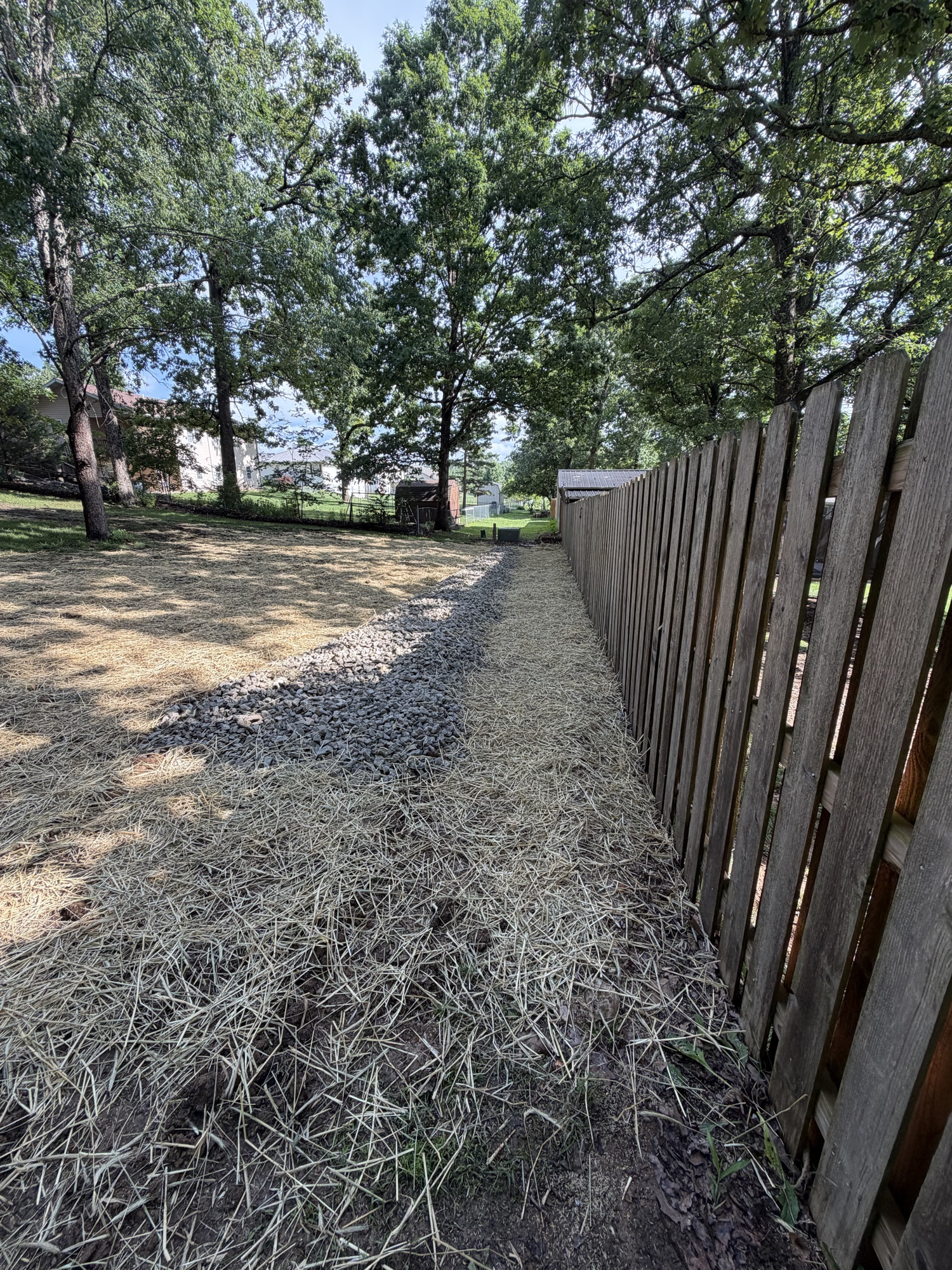 After — full view of completed drainage and erosion solution