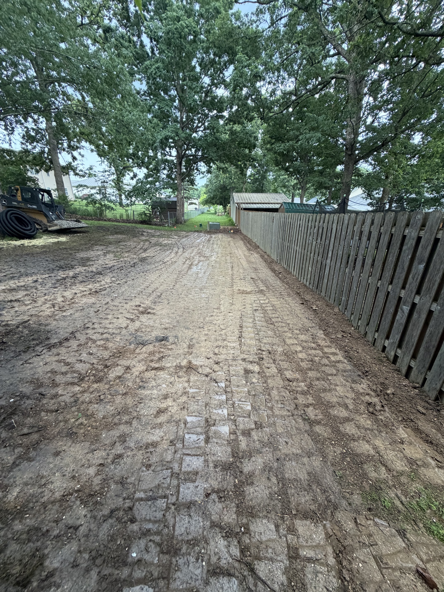During — regrading and swale construction